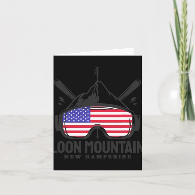 Loon Mountain New Hampshire Usa Ski Retro Skiing  Karte (Vorderseite)