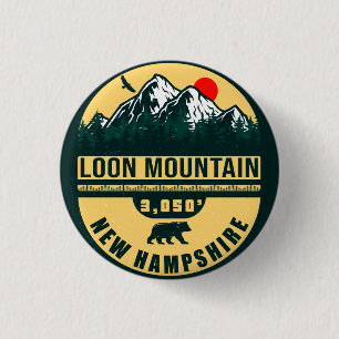 Loon Mountain NH - Retro Vintage SkiSouvenirs 60er Button