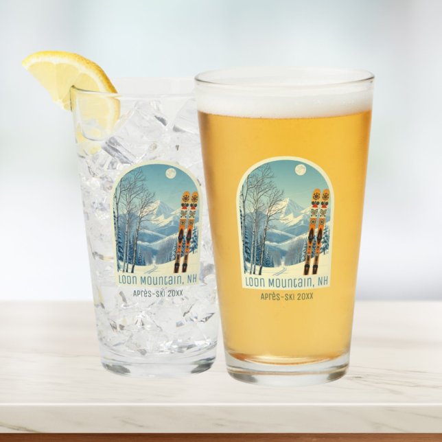 Loon Mountain NH vacances après ski photo verre (Créateur téléchargé)