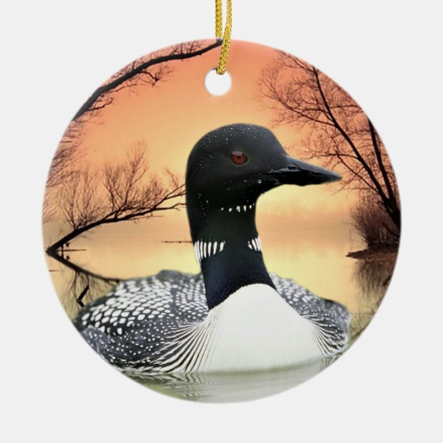 Loon Reflections Keramik Ornament (Vorne)
