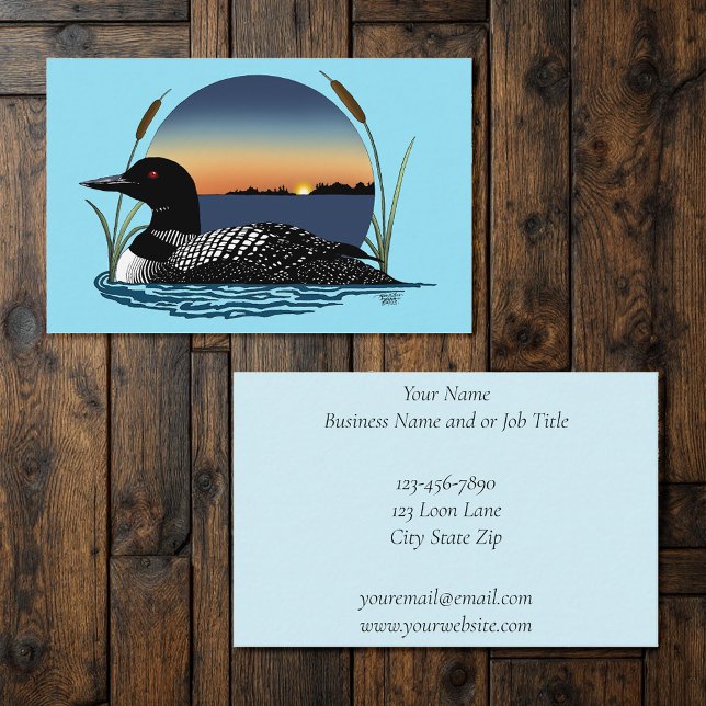 Loon Sunset Blue Visitenkarte (Von Creator hochgeladen)