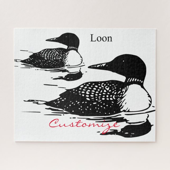 Loon Swimming Bird Art Thunder_Cove (Horizontal)