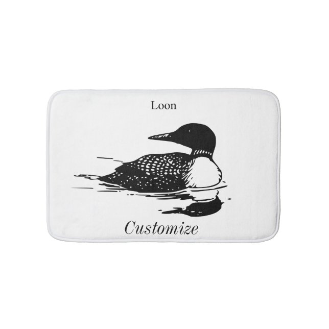 Loon Swimming Bird Art Thunder_Cove Badematte (Vorderseite)