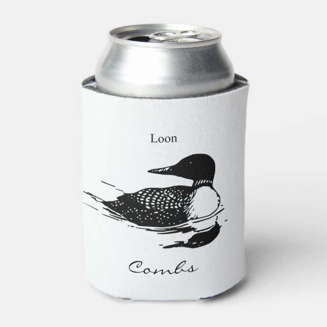 Loon Swimming Bird Art Thunder_Cove Can Cooler Dosenkühler (Kanne Vorderseite)