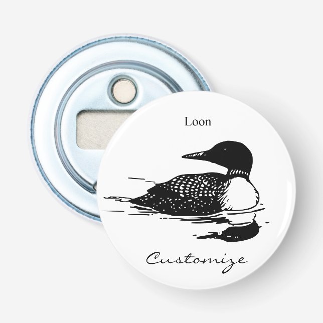 Loon Swimming Bird Art Thunder_Cove Flaschenöffner (Vorderseite)