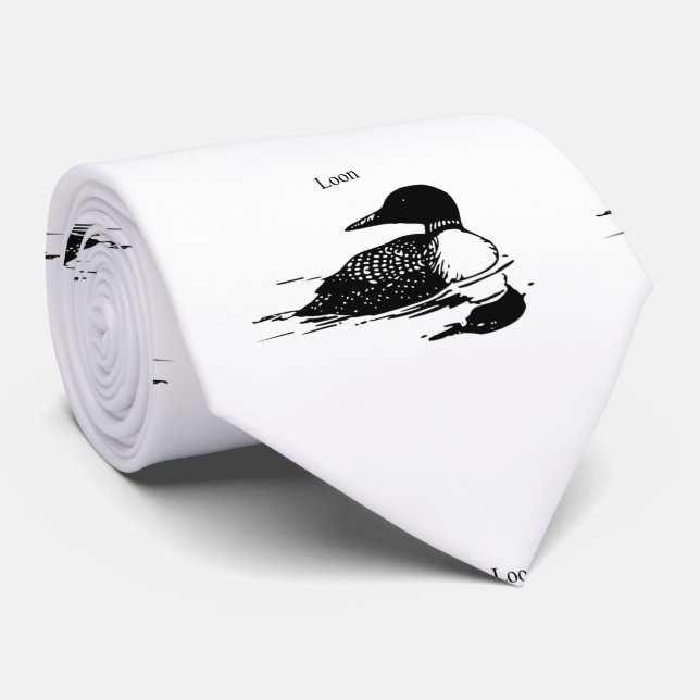 Loon Swimming Bird Art Thunder_Cove Krawatte (Gerollt)