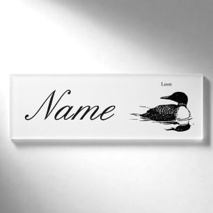 Loon Swimming Bird Art Thunder_Cove Namenschild