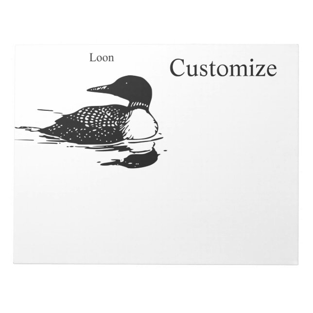 Loon Swimming Bird Art Thunder_Cove Notizblock (Vorderseite)