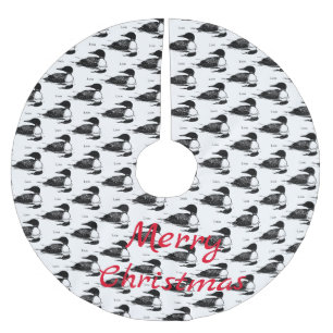 Loon Swimming Bird Art Thunder_Cove Polyester Weihnachtsbaumdecke
