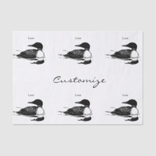 Loon Swimming Bird Art Thunder_Cove Seidenpapier