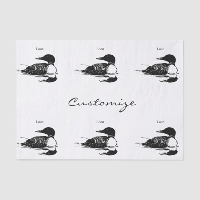 Loon Swimming Bird Art Thunder_Cove Seidenpapier (Vorderseite)