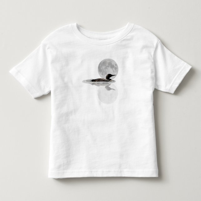 Loon Swims Dans Le T-Shirt Toddler Lumière Lune (Devant)