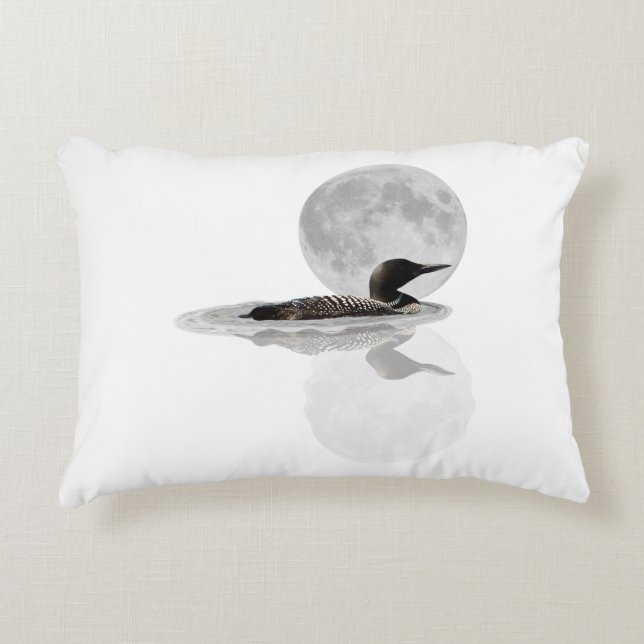 Loon Swims im Mondlicht-Kissen Dekokissen (Vorderseite)