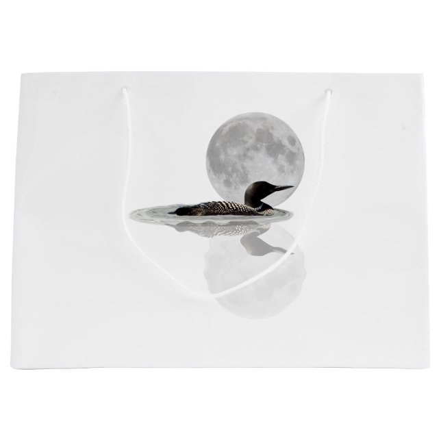 Loon Swims in der Mondlicht-Geschenktasche Große Geschenktüte (Vorderseite)