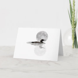 Loon Swims in der Mondlicht Grußkarte Karte