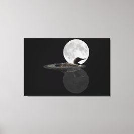 Loon Swims in der Moonlight Leinwand drucken