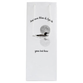 Loon Under Full Moon Wine Gift Bag Geschenktüte Für Weinflaschen