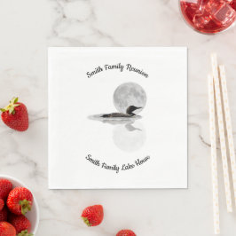 Loon unter Vollmondpapier Napkin Serviette