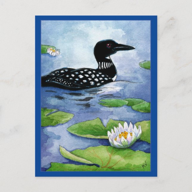 Loon, Wassergeflügel, Natur, Nordsee Postkarte (Vorderseite)