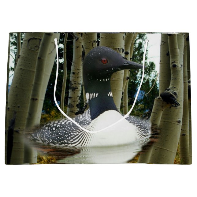 Loon Wilderness Große Geschenktüte (Vorderseite)
