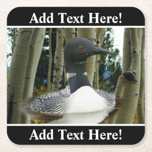 Loon Wilderness Rechteckiger Pappuntersetzer