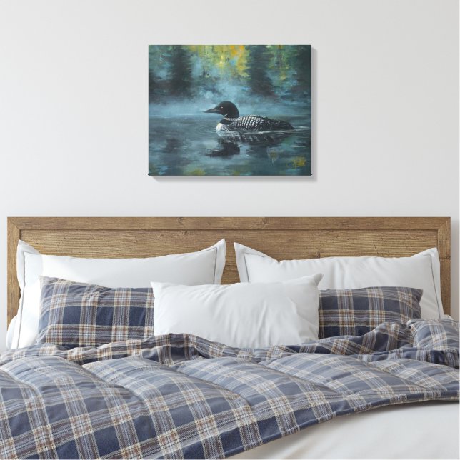 Loonell - Loon Ente Leinwanddruck (Insitu (Schlafzimmer))