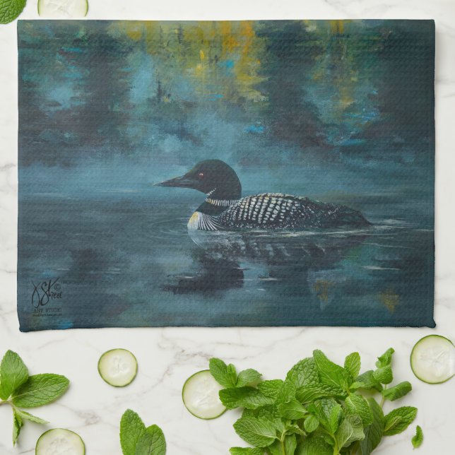 Loonell Loon Malerei Geschirrtuch (Gefaltet)