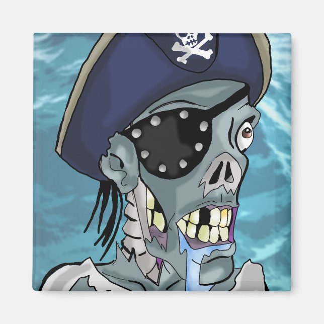 Looney Pirate Zombie Magnet (Vorne)