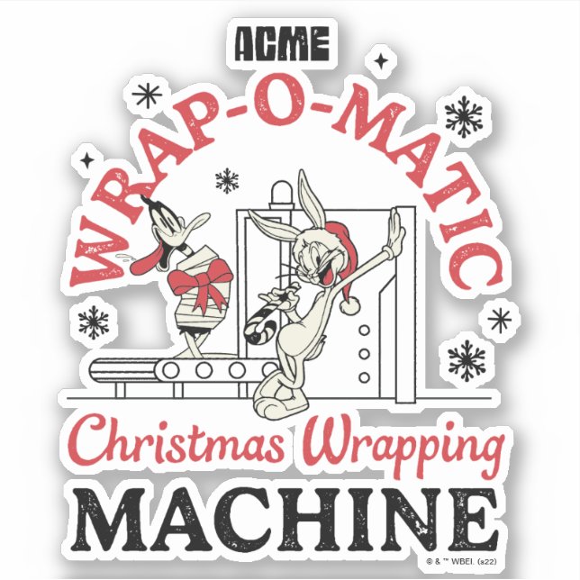 LOONEY TUNES™ | ACME Wrap-O-Matic Wrapping Machine Aufkleber (Vorderseite)