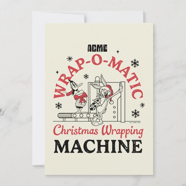 LOONEY TUNES™ | ACME Wrap-O-Matic Wrapping Machine Mitteilungskarte (Vorderseite)