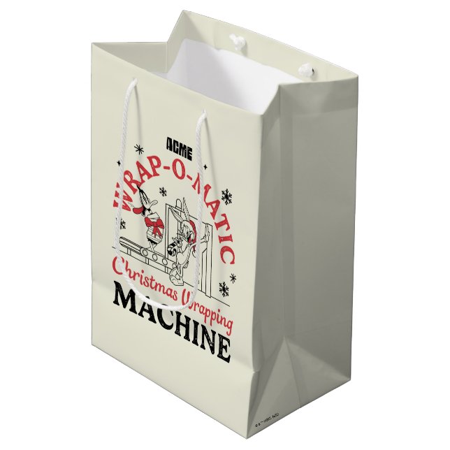 LOONEY TUNES™ | ACME Wrap-O-Matic Wrapping Machine Mittlere Geschenktüte (Vorderseite Schrägansicht)