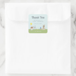 LOONEY TUNES™ Babydusche Vielen Dank Quadratischer Aufkleber