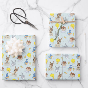 LOONEY TUNES™ Babyduschmuster Geschenkpapier Set
