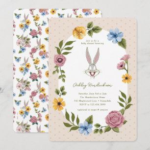 LOONEY TUNES™   BUGS BUNNY™ Floral Baby Dusche Einladung