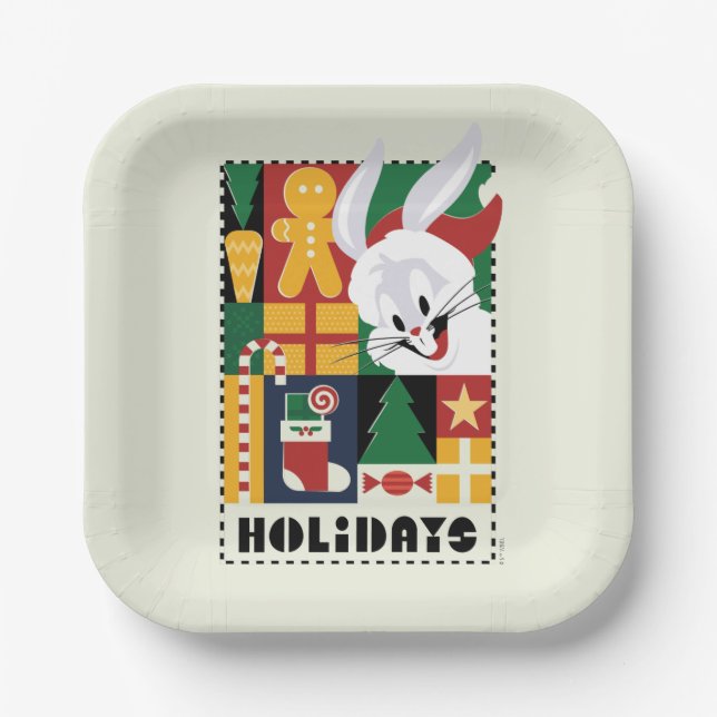 LOONEY TUNES™ BUGS BUNNY™ Holidays Abzeichen Pappteller (Vorderseite)