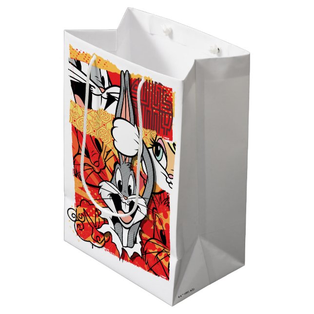 LOONEY TUNES™ | BUGS BUNNY™ Pop-up Graphic Mittlere Geschenktüte (Vorderseite Schrägansicht)