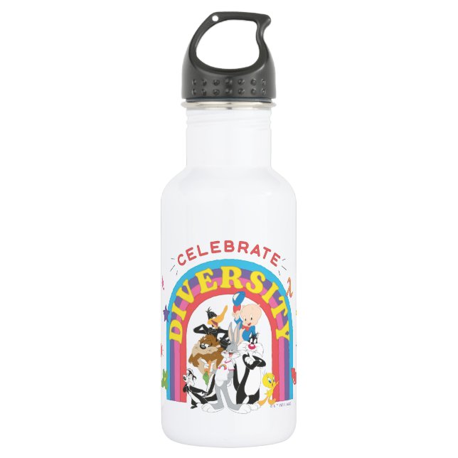 LOONEY TUNES™ - Celebrate Diversity Pride Rainbow Edelstahlflasche (Vorderseite)
