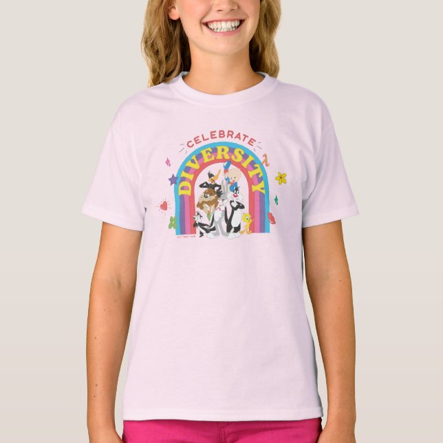 LOONEY TUNES™ - Celebrate Diversity Pride Rainbow T-Shirt (Vorderseite)