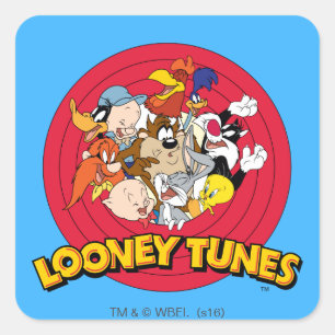 LOONEY TUNES™ Charakter-Logo Quadratischer Aufkleber