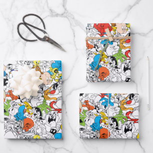 LOONEY TUNES™ Color Pop Muster Geschenkpapier Set