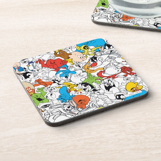 LOONEY TUNES™ Color Pop Muster Getränkeuntersetzer (Linke Seite)