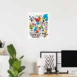 LOONEY TUNES™ Color Pop Muster Poster<br><div class="desc">LOONEY TUNES™ | Karo aus diesem lustigen Charaktermuster mit Zeichen in Schwarz & Weiß,  Pop von Farbe oder Vollfarbe!</div>