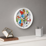 LOONEY TUNES™ Color Pop Muster Uhr<br><div class="desc">LOONEY TUNES™ | Karo aus diesem lustigen Charaktermuster mit Zeichen in Schwarz & Weiß, Pop von Farbe oder Vollfarbe!</div>