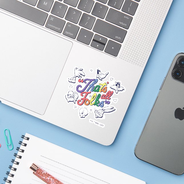 LOONEY TUNES™ - Das sind alle Leute! Stolzes Abzei Aufkleber (Laptop mit iPhone)