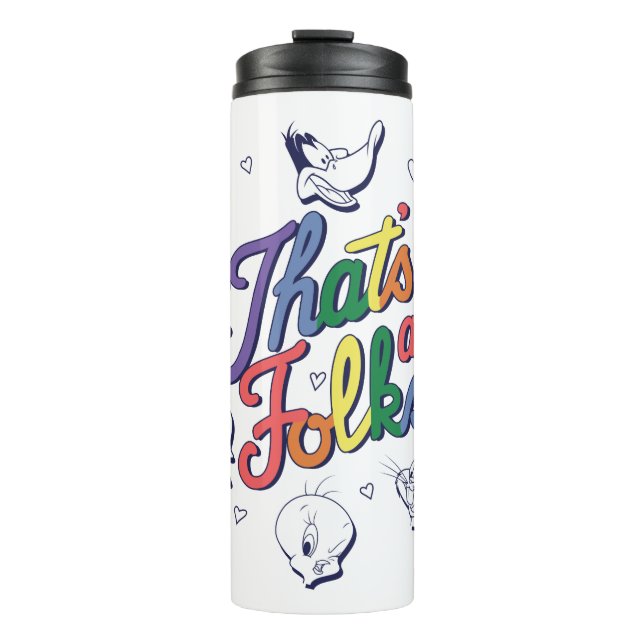 LOONEY TUNES™ - Das sind alle Leute! Stolzes Abzei Thermosbecher (Vorderseite)