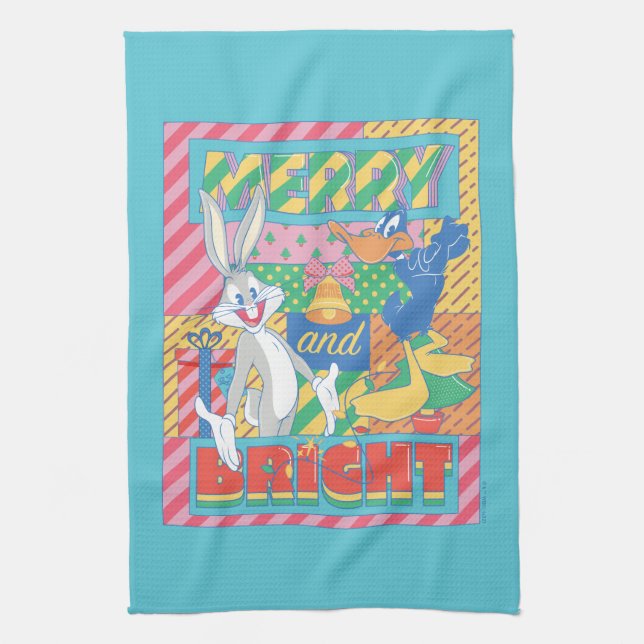 LOONEY TUNES™ | Frohe und helle Weihnachten Geschirrtuch (Vertikal)