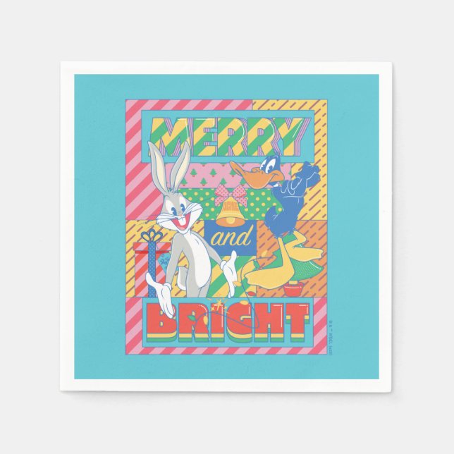 LOONEY TUNES™ | Frohe und helle Weihnachten Serviette (Vorderseite)