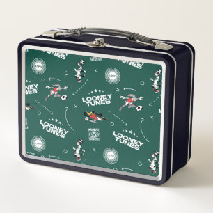 LOONEY TUNES™ Fußball-Playbook-Muster Metall Brotdose