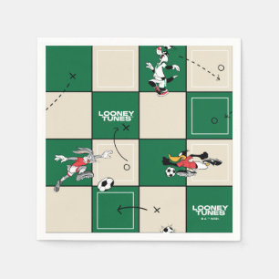 LOONEY TUNES™ Fußballrastermuster Serviette