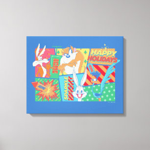 LOONEY TUNES™   Happy-Holidays-Muster Leinwanddruck